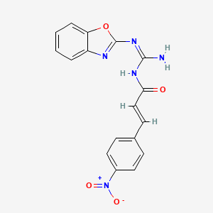 (2E)-N-[(E)-amino(1,3-benzoxazol-2-ylamino)methylidene]-3-(4-nitrophenyl)prop-2-enamide