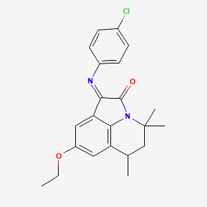 molecular formula C22H23ClN2O2 B11037265 (1E)-1-[(4-chlorophenyl)imino]-8-ethoxy-4,4,6-trimethyl-5,6-dihydro-4H-pyrrolo[3,2,1-ij]quinolin-2(1H)-one 