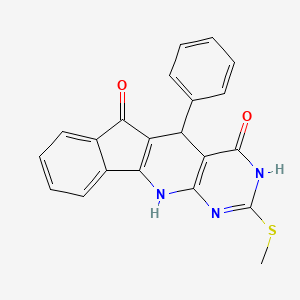 molecular formula C21H15N3O2S B11037276 6-methylsulfanyl-2-phenyl-5,7,9-triazatetracyclo[8.7.0.03,8.011,16]heptadeca-1(10),3(8),6,11,13,15-hexaene-4,17-dione 