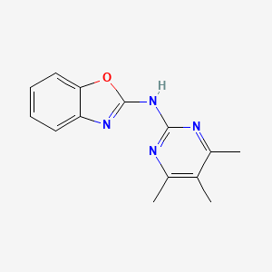 molecular formula C14H14N4O B11037298 N-(4,5,6-trimethylpyrimidin-2-yl)-1,3-benzoxazol-2-amine 