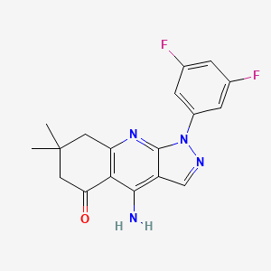 molecular formula C18H16F2N4O B11037299 4-Amino-1-(3,5-difluorophenyl)-7,7-dimethyl-1H,5H,6H,7H,8H-pyrazolo[3,4-B]quinolin-5-one 