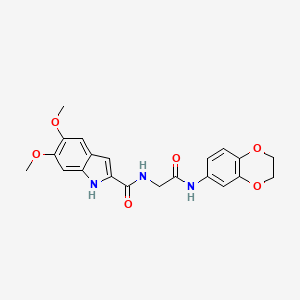 N-[2-(2,3-dihydro-1,4-benzodioxin-6-ylamino)-2-oxoethyl]-5,6-dimethoxy-1H-indole-2-carboxamide