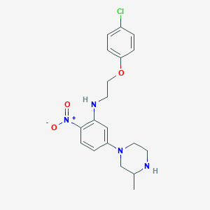 molecular formula C19H23ClN4O3 B11037318 N-[2-(4-chlorophenoxy)ethyl]-5-(3-methylpiperazin-1-yl)-2-nitroaniline 