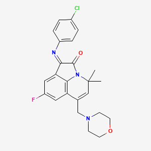 1-[(4-chlorophenyl)imino]-8-fluoro-4,4-dimethyl-6-(morpholinomethyl)-4H-pyrrolo[3,2,1-ij]quinolin-2(1H)-one