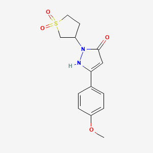 molecular formula C14H16N2O4S B11037348 1-(1,1-dioxidotetrahydrothiophen-3-yl)-3-(4-methoxyphenyl)-1H-pyrazol-5-ol 