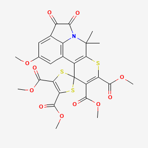 molecular formula C27H23NO11S3 B11037357 tetramethyl 2'-methoxy-7',7'-dimethyl-4',5'-dioxo-4',5'-dihydro-7'H-spiro[1,3-dithiole-2,11'-pyrrolo[3,2,1-ij]thiopyrano[2,3-c]quinoline]-4,5,9',10'-tetracarboxylate 