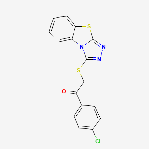 molecular formula C16H10ClN3OS2 B11037370 1-(4-Chlorophenyl)-2-([1,2,4]triazolo[3,4-b][1,3]benzothiazol-3-ylsulfanyl)-1-ethanone 