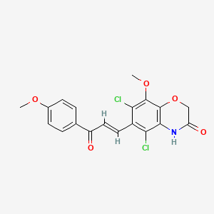 molecular formula C19H15Cl2NO5 B11037376 5,7-dichloro-8-methoxy-6-[(1E)-3-(4-methoxyphenyl)-3-oxoprop-1-en-1-yl]-2H-1,4-benzoxazin-3(4H)-one 