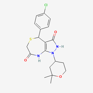 4-(4-chlorophenyl)-1-(2,2-dimethyltetrahydro-2H-pyran-4-yl)-3-hydroxy-4,8-dihydro-1H-pyrazolo[3,4-e][1,4]thiazepin-7(6H)-one