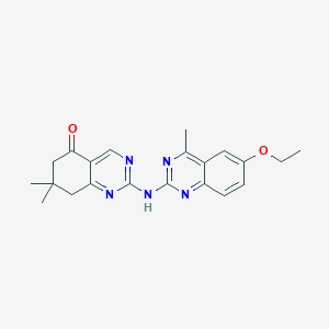 molecular formula C21H23N5O2 B11037402 2-[(6-ethoxy-4-methylquinazolin-2-yl)amino]-7,7-dimethyl-7,8-dihydroquinazolin-5(6H)-one 