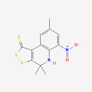 molecular formula C13H12N2O2S3 B11037418 4,4,8-trimethyl-6-nitro-4,5-dihydro-1H-[1,2]dithiolo[3,4-c]quinoline-1-thione 