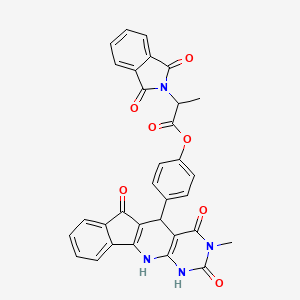 molecular formula C32H22N4O7 B11037430 [4-(5-methyl-4,6,17-trioxo-5,7,9-triazatetracyclo[8.7.0.03,8.011,16]heptadeca-1(10),3(8),11,13,15-pentaen-2-yl)phenyl] 2-(1,3-dioxoisoindol-2-yl)propanoate 