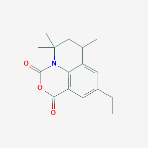 molecular formula C16H19NO3 B11037437 9-ethyl-5,5,7-trimethyl-6,7-dihydro-1H,5H-[1,3]oxazino[5,4,3-ij]quinoline-1,3-dione 