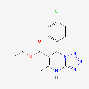 molecular formula C14H14ClN5O2 B11037441 Ethyl 7-(4-chlorophenyl)-5-methyl-4,7-dihydrotetrazolo[1,5-a]pyrimidine-6-carboxylate 