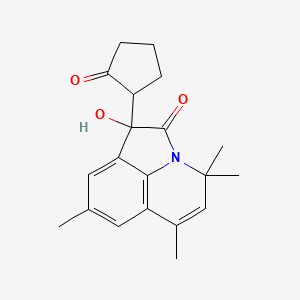 molecular formula C20H23NO3 B11037444 1-hydroxy-4,4,6,8-tetramethyl-1-(2-oxocyclopentyl)-4H-pyrrolo[3,2,1-ij]quinolin-2(1H)-one 