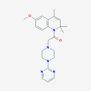 1-[6-methoxy-2,2,4-trimethyl-1(2H)-quinolinyl]-2-[4-(2-pyrimidinyl)piperazino]-1-ethanone