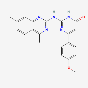 molecular formula C21H19N5O2 B11037474 2-[(4,7-Dimethylquinazolin-2-yl)amino]-6-(4-methoxyphenyl)pyrimidin-4-ol 