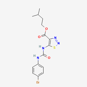 molecular formula C15H17BrN4O3S B11037481 Isopentyl 5-{[(4-bromoanilino)carbonyl]amino}-1,2,3-thiadiazole-4-carboxylate 