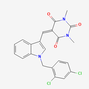 5-{[1-(2,4-dichlorobenzyl)-1H-indol-3-yl]methylidene}-1,3-dimethylpyrimidine-2,4,6(1H,3H,5H)-trione