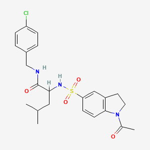 N~2~-(1-acetyl-2,3-dihydro-1H-indole-5-sulfonyl)-N-[(4-chlorophenyl)methyl]leucinamide