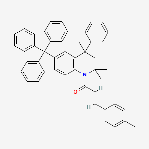 (2E)-3-(4-methylphenyl)-1-(2,2,4-trimethyl-4-phenyl-6-trityl-3,4-dihydroquinolin-1(2H)-yl)prop-2-en-1-one