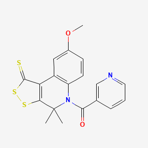 (8-methoxy-4,4-dimethyl-1-thioxo-1,4-dihydro-5H-[1,2]dithiolo[3,4-c]quinolin-5-yl)(pyridin-3-yl)methanone