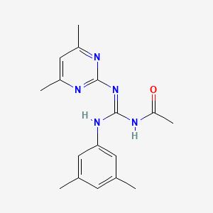 molecular formula C17H21N5O B11037555 N-{(Z)-[(3,5-dimethylphenyl)amino][(4,6-dimethylpyrimidin-2-yl)amino]methylidene}acetamide 