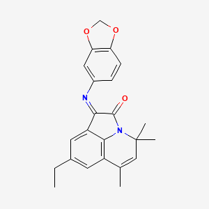 (1Z)-1-(1,3-benzodioxol-5-ylimino)-8-ethyl-4,4,6-trimethyl-4H-pyrrolo[3,2,1-ij]quinolin-2(1H)-one