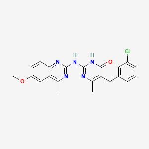 5-(3-chlorobenzyl)-2-[(6-methoxy-4-methylquinazolin-2-yl)amino]-6-methylpyrimidin-4(3H)-one