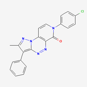 molecular formula C21H14ClN5O B11037631 7-(4-chlorophenyl)-2-methyl-3-phenylpyrazolo[5,1-c]pyrido[4,3-e][1,2,4]triazin-6(7H)-one 