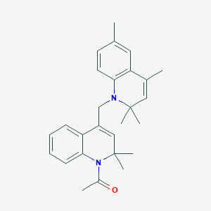 molecular formula C27H32N2O B11037638 1-{2,2-dimethyl-4-[(2,2,4,6-tetramethylquinolin-1(2H)-yl)methyl]quinolin-1(2H)-yl}ethanone 