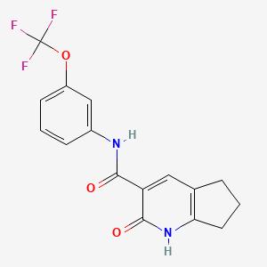 molecular formula C16H13F3N2O3 B11037646 2-oxo-N-[3-(trifluoromethoxy)phenyl]-2,5,6,7-tetrahydro-1H-cyclopenta[b]pyridine-3-carboxamide 