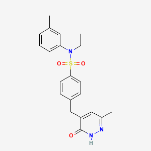 N-ethyl-4-[(6-methyl-3-oxo-2,3-dihydropyridazin-4-yl)methyl]-N-(3-methylphenyl)benzenesulfonamide