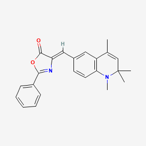 molecular formula C23H22N2O2 B11037657 (4Z)-2-phenyl-4-[(1,2,2,4-tetramethyl-1,2-dihydroquinolin-6-yl)methylene]-1,3-oxazol-5(4H)-one 