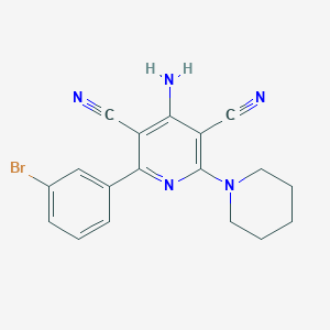 4-Amino-2-(3-bromophenyl)-6-(piperidin-1-yl)pyridine-3,5-dicarbonitrile