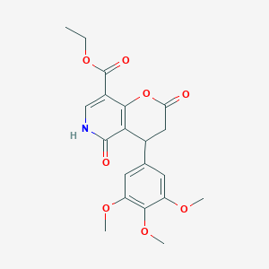 ethyl 2,5-dioxo-4-(3,4,5-trimethoxyphenyl)-3,4,5,6-tetrahydro-2H-pyrano[3,2-c]pyridine-8-carboxylate