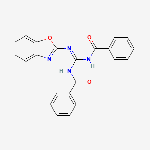 molecular formula C22H16N4O3 B11037696 N-Benzooxazol-2-yl-N',N''-dibenzoyl-guanidine CAS No. 5697-98-3