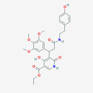 Ethyl 4-hydroxy-5-[3-{[2-(4-hydroxyphenyl)ethyl]amino}-3-oxo-1-(3,4,5-trimethoxyphenyl)propyl]-6-oxo-1,6-dihydropyridine-3-carboxylate