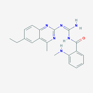 N-[(E)-amino{[(2E)-6-ethyl-4-methylquinazolin-2(3H)-ylidene]amino}methylidene]-2-(methylamino)benzamide