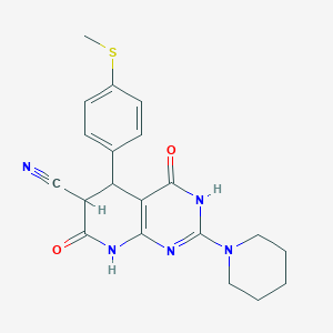 5-[4-(Methylsulfanyl)phenyl]-4,7-dioxo-2-(piperidin-1-yl)-3,4,5,6,7,8-hexahydropyrido[2,3-d]pyrimidine-6-carbonitrile