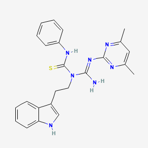 1-[N-(4,6-dimethylpyrimidin-2-yl)carbamimidoyl]-1-[2-(1H-indol-3-yl)ethyl]-3-phenylthiourea