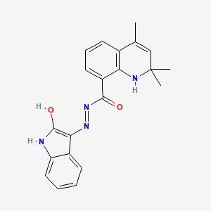 2,2,4-trimethyl-N'-[(3E)-2-oxo-1,2-dihydro-3H-indol-3-ylidene]-1,2-dihydroquinoline-8-carbohydrazide