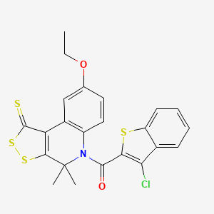 (3-chloro-1-benzothiophen-2-yl)(8-ethoxy-4,4-dimethyl-1-thioxo-1,4-dihydro-5H-[1,2]dithiolo[3,4-c]quinolin-5-yl)methanone