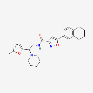 molecular formula C26H31N3O3 B11037842 N-[2-(5-methylfuran-2-yl)-2-(piperidin-1-yl)ethyl]-5-(5,6,7,8-tetrahydronaphthalen-2-yl)-1,2-oxazole-3-carboxamide 