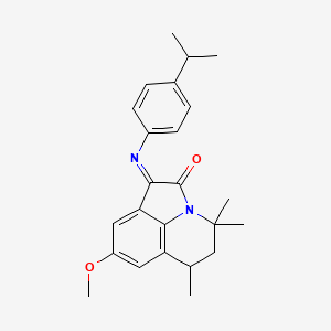 molecular formula C24H28N2O2 B11037843 (1E)-8-methoxy-4,4,6-trimethyl-1-{[4-(propan-2-yl)phenyl]imino}-5,6-dihydro-4H-pyrrolo[3,2,1-ij]quinolin-2(1H)-one 