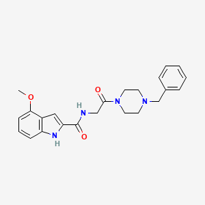 molecular formula C23H26N4O3 B11037849 N-[2-(4-benzylpiperazin-1-yl)-2-oxoethyl]-4-methoxy-1H-indole-2-carboxamide 