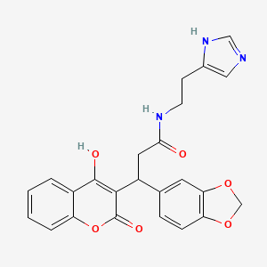 3-(1,3-benzodioxol-5-yl)-3-(4-hydroxy-2-oxo-2H-chromen-3-yl)-N-[2-(1H-imidazol-4-yl)ethyl]propanamide