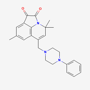 4,4,8-trimethyl-6-[(4-phenylpiperazin-1-yl)methyl]-4H-pyrrolo[3,2,1-ij]quinoline-1,2-dione