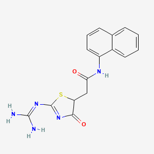 2-(2-carbamimidamido-4-oxo-4,5-dihydro-1,3-thiazol-5-yl)-N-(naphthalen-1-yl)acetamide