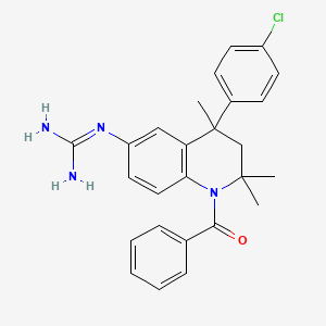 molecular formula C26H27ClN4O B11037886 1-[4-(4-Chlorophenyl)-2,2,4-trimethyl-1-(phenylcarbonyl)-1,2,3,4-tetrahydroquinolin-6-yl]guanidine 